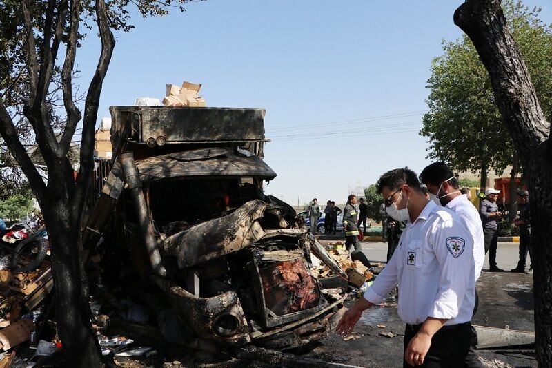 راننده کامیون در اصفهان میان شعله‌های آتش جان باخت