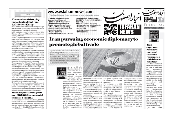 Iran pursuing economic diplomacy to promote global trade