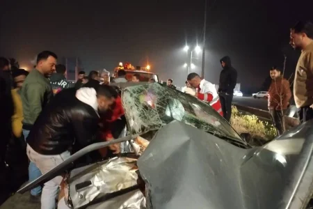 برخورد پژو با ساینا در اصفهان جان چهار سرنشین را گرفت